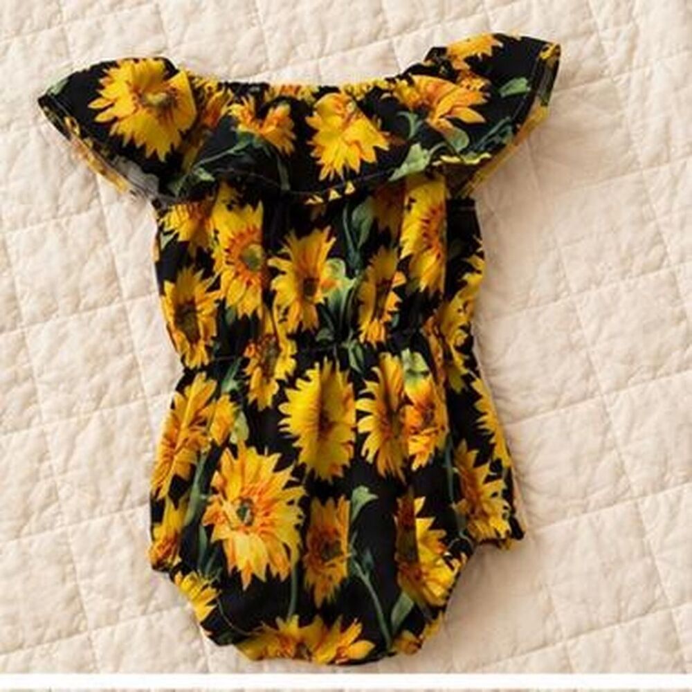 0-3 month sunflower romper